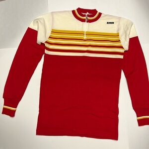 Wool blend long sleeve men’s cycling jersey by Santini, S. Excellent condition!